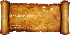 Krauter Anna névjegykártya