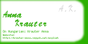 anna krauter business card